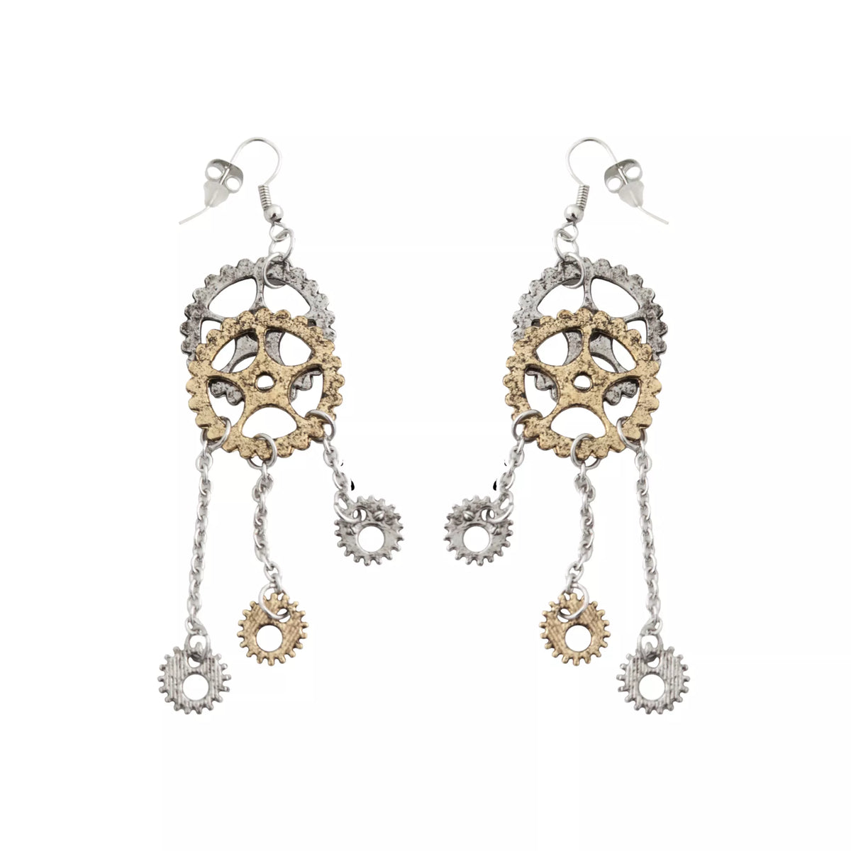 Steampunk Gear Dangle Earrings