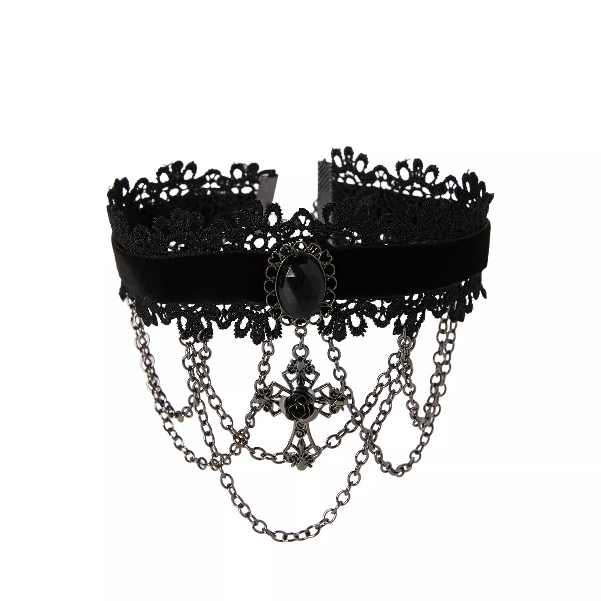 Vampire Cross Lace Choker Necklace