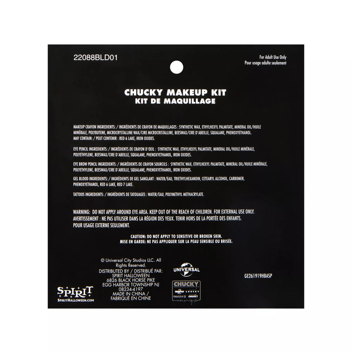 Chucky Makeup Kit