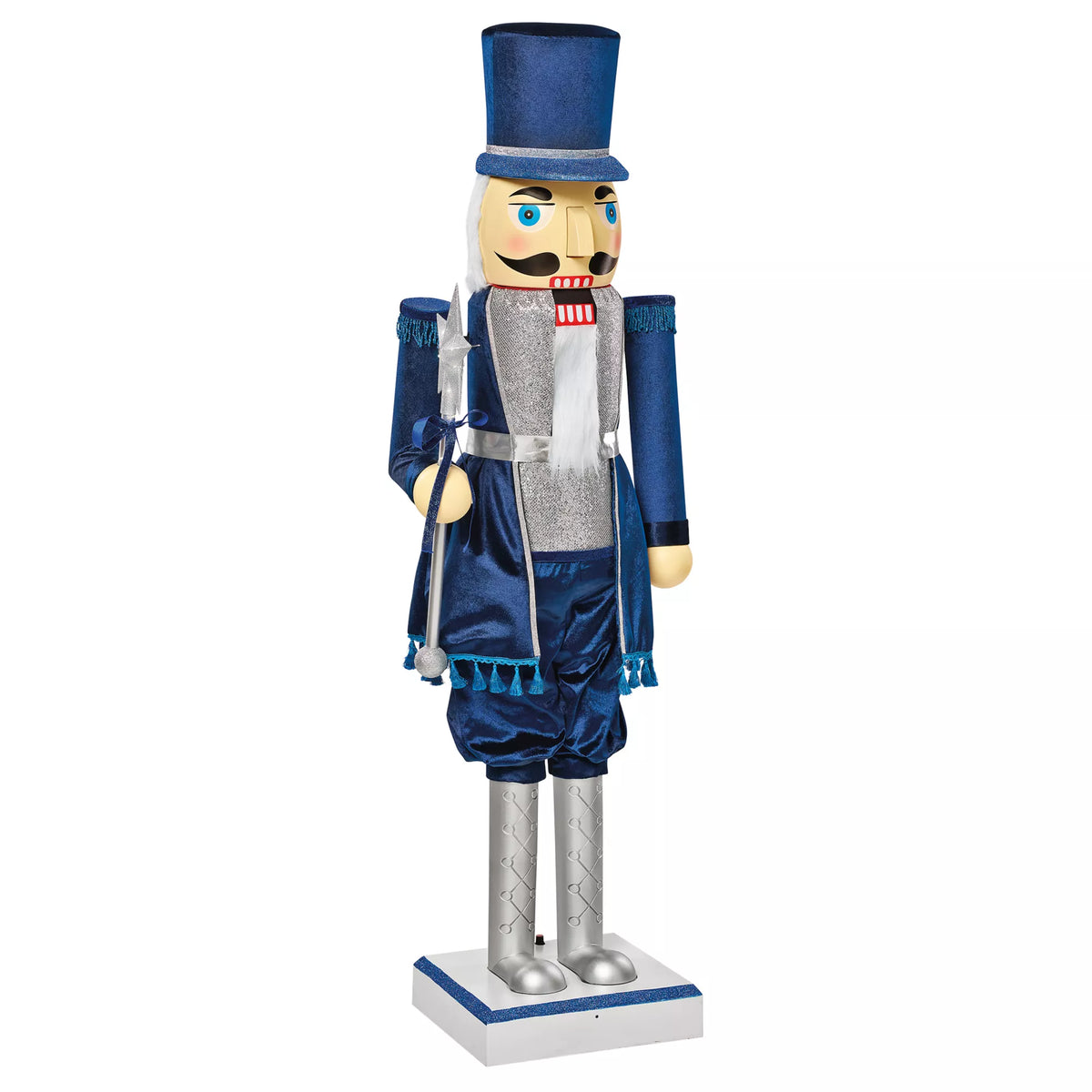 5 Ft 2 In Collapsible Animated Navy Blue Nutcracker