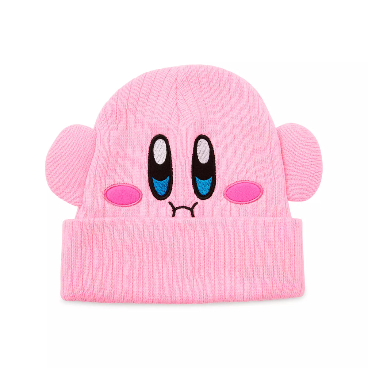 3D Kirby Face Cuff Beanie Hat