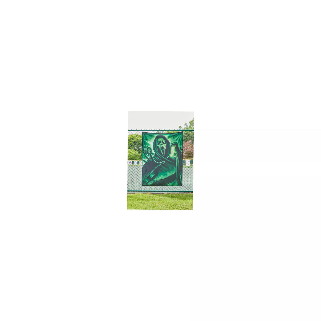 Green Ghost Face Fleece Blanket
