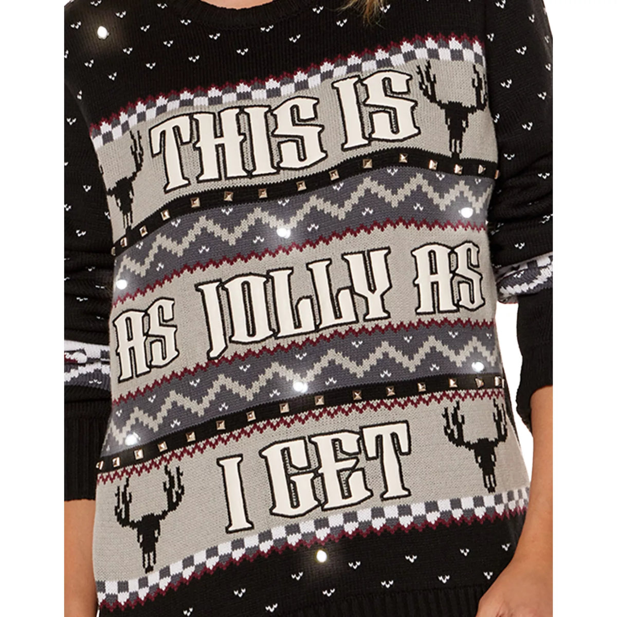 This Is as Jolly as I Get Light-Up Christmas Sweater