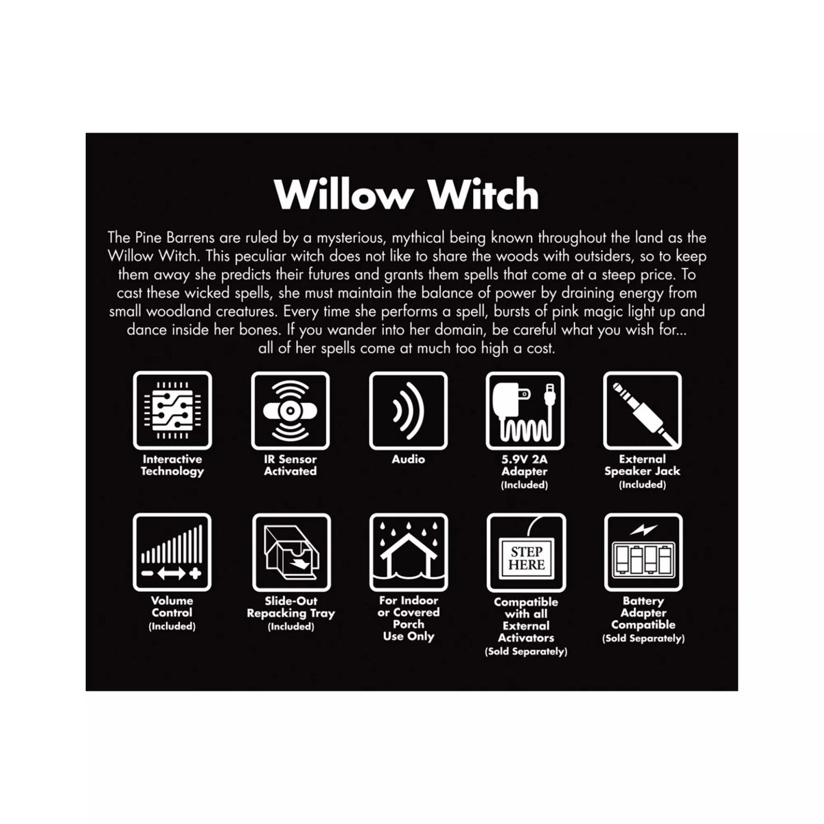 5 Ft 9 In Willow Witch Animatronic