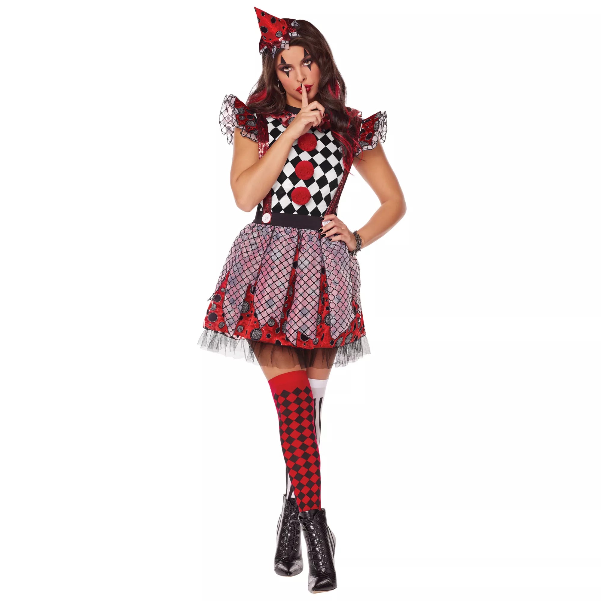 Adult Circus Misfit Clown Plus Size Costume